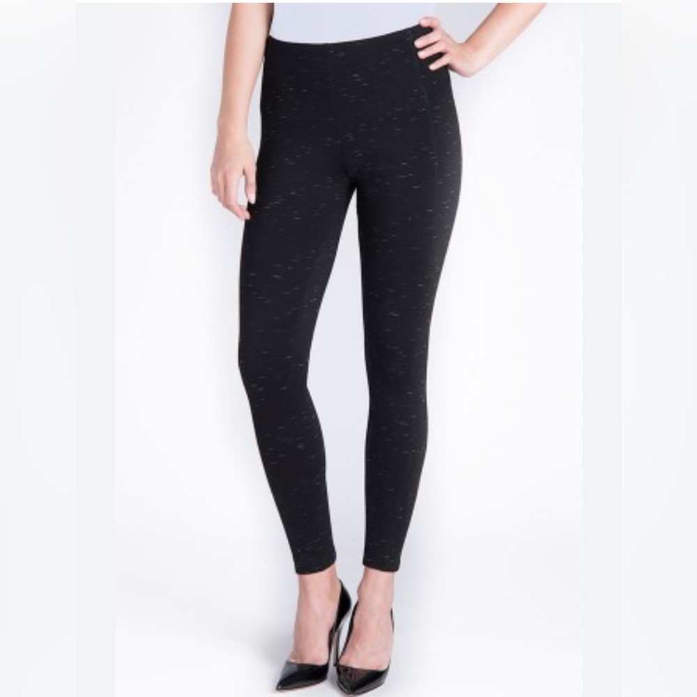 Lysse Mara Seamed Leggings Black Slub Womens Size Large